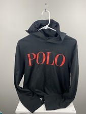 Polo Ralph Lauren Kids Logo Cotton Jersey Hooded Tee Black Size XL 18-20