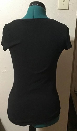 Med Short Sleeved Jr’s Top V-neck Ruched Sleeves Lavender/Finesse, Black Tshirt - Bild 11 von 11