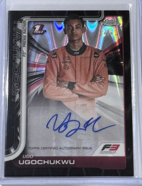 2025 TOPPS CHROME F1 F3 1ST AUTO black REFRACTOR /10 UGO UGOCHUKWU
