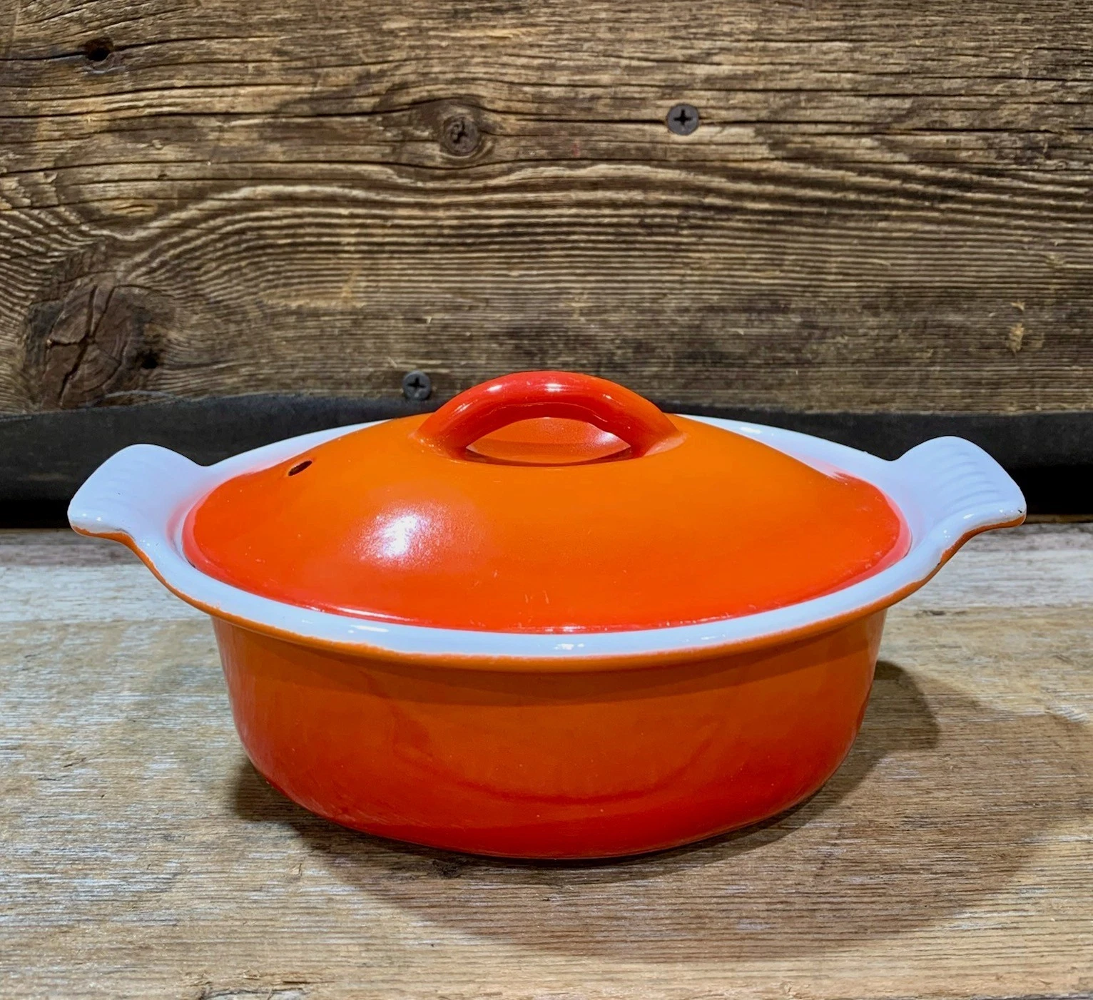 1950s-70s Descoware, Enameled Cast Iron, Dutch Oven, Flame Orange
Opens in a new window or tab