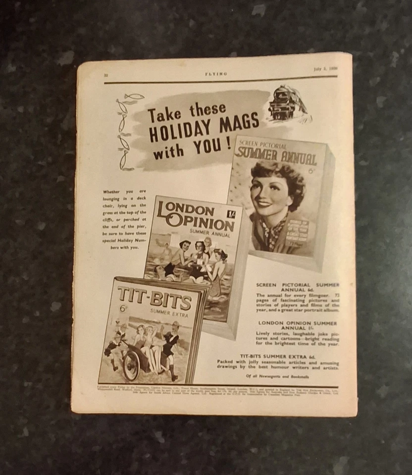 1938 July Flying Magazine Parachute Jumping Vol.1 No 14 Excellent Condition. - Image 4 of 4