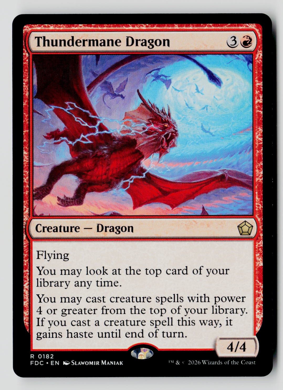 Thundermane Dragon 182 Rare FDC MTG NM