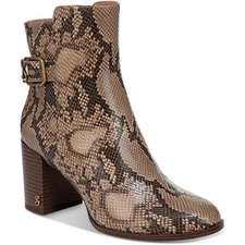 Sam And Libby Womens Brown Buckle Ankle Boots 8.5 Medium (B,M) BHFO 1478