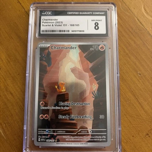New ListingEnglish Pokémon Charmander 168/165 Scarlet & Violet 151 Holo CGC 8 NM/Mint