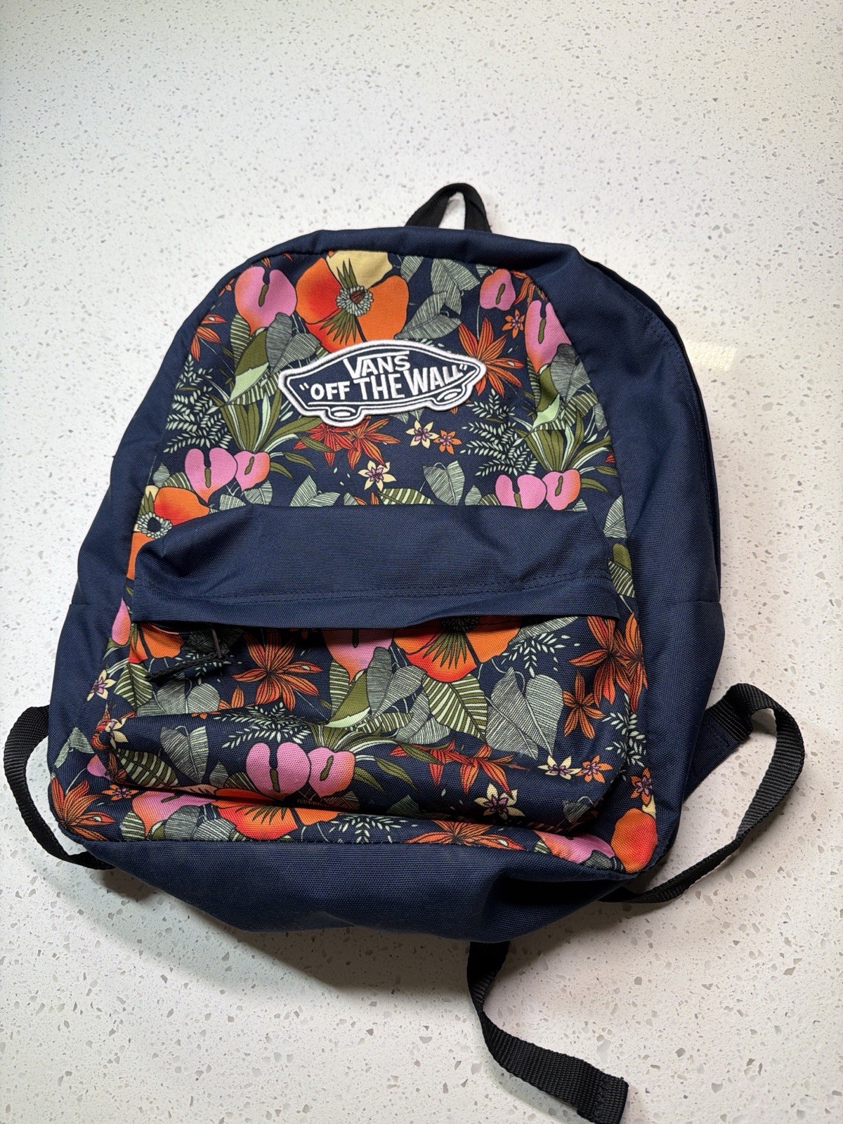 VANS Floral Pattern Navy Backpack Adjustable Stra… - image 5