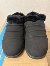 Clarks Cloudsteppers Faux Fur Clogs - Breeze Willow-Black-10M