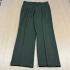 Vintage Wool Trousers Olive Green Oscar De La Renta 34x30 Dressy Preppy