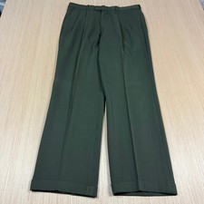 Vintage Wool Trousers Olive Green Oscar De La Renta 34x30 Dressy Preppy
