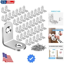 40PCS L Bracket Corner Brace, Stainless Steel L Brackets for Shelves, Metal C...