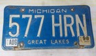 MICHIGAN GREAT LAKES AUTO LICENSE PLATE 577 HRN — photo 1