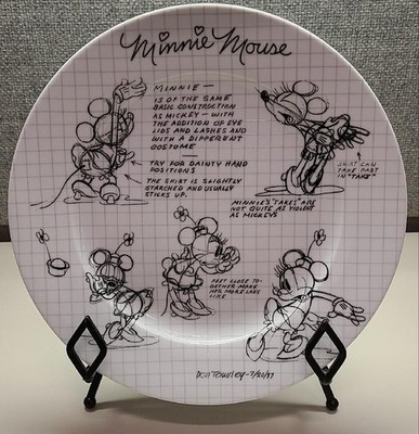 Disney Minnie Sketchbook Pair Of Dinner Plates