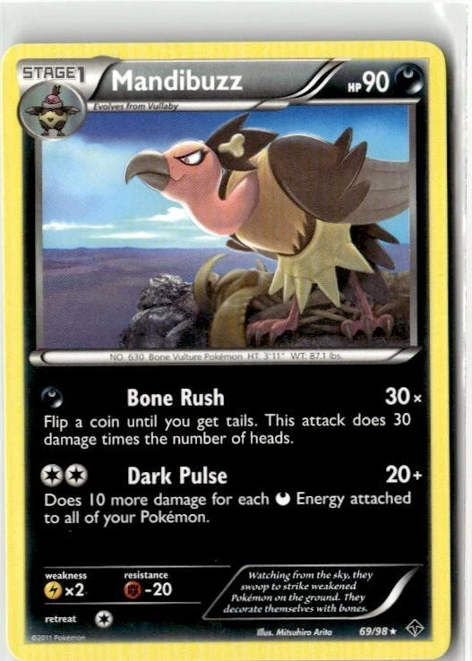 2011 Pokémon Black & White Emerging Powers Mandibuzz 69/98