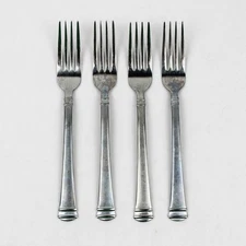 Lot Of 4 International Silver Riverton Frosted Stainless Flatware Forks