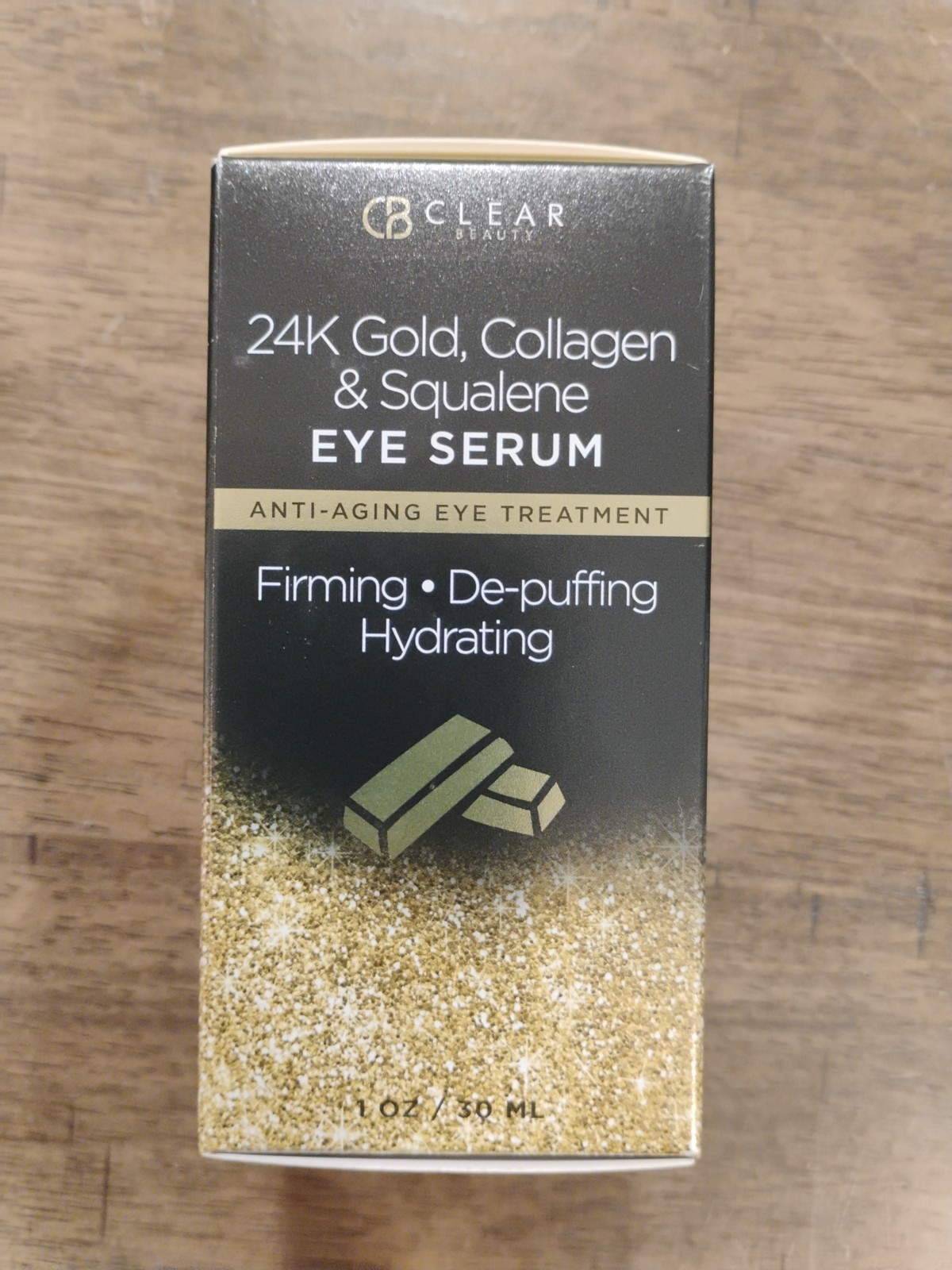 Lot of 2 CLEAR BEAUTY 24K Gold Collagen & Squalene Eye Serum 1 oz exp 12/27