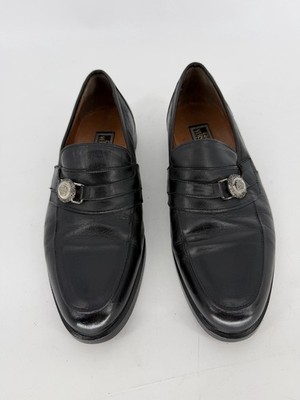 Versace Medusa Bit Loafers Men s Size 7 Black Leather Made In Italy