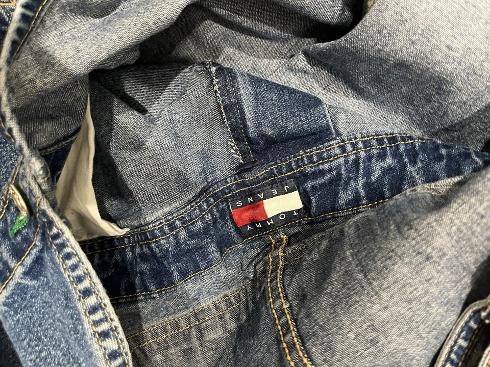 Mono con tirantes Tommy Hilfiger de colección años 90 para hombre grande azul suelto logotipo hip hop Foto 4 de 4