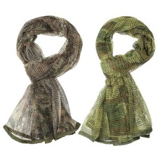 2Pcs 71"x35" Camouflage Veil Scarf, for Outdoor, Jungle Camo/Leaf Camo