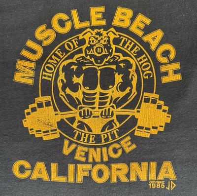 VINTAGE HOME OF THE HOG TANK TOP VENICE MUSCLE BEACH BODYBUILDING JOE MACK WORLD