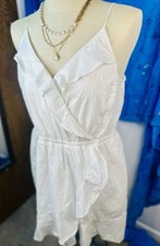 EXPRESS Graduation Dress Women’s XL White Tiered Lace Eyelet Cottagecore Ruffle
