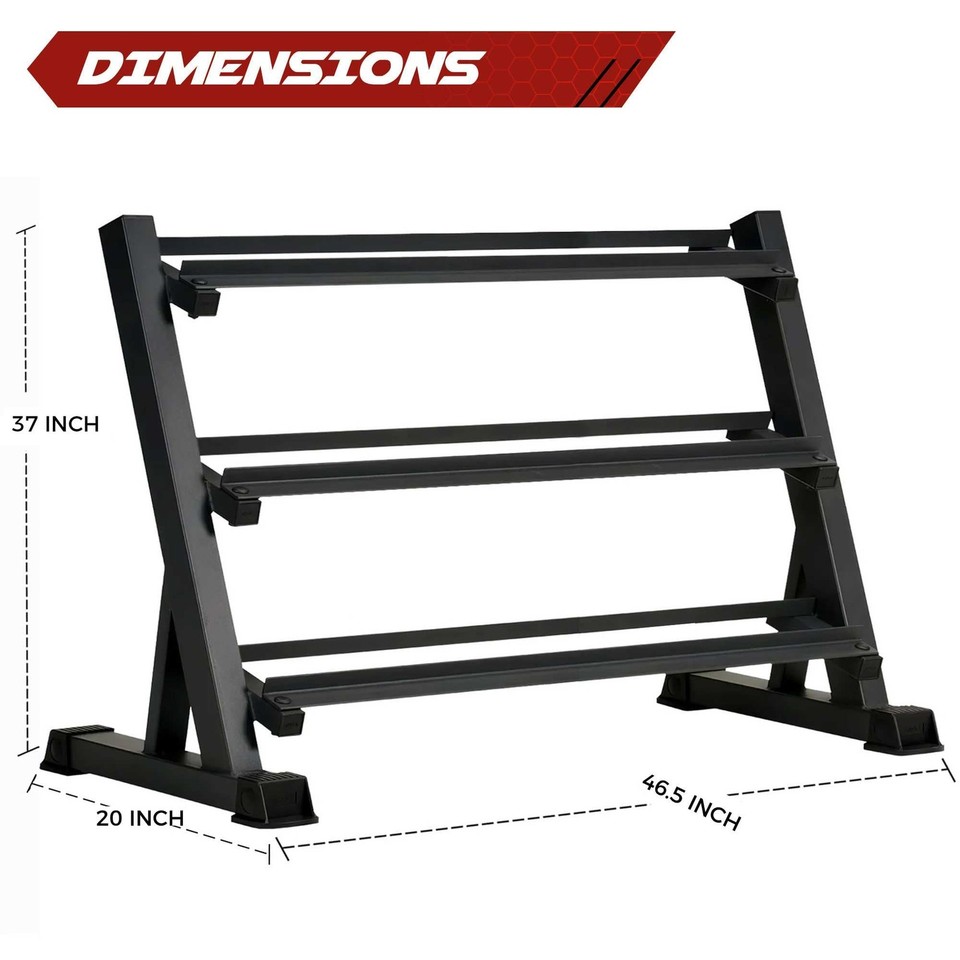 Weight Racks With Storage JDGG 3-Tier Dumbbell Rack Multilevel Weight Storage Organizer For Home ...