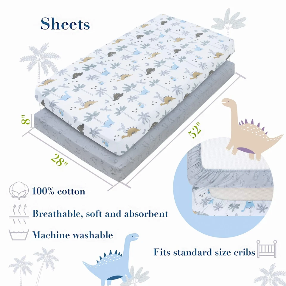 Juego de Cama Dinosaurio para Niños - Juego de 6 Piezas Incluye Manta Dino, 2 Ajustables S... Foto 2 de 4