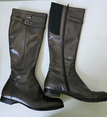 AGL Italian leather slate gray women's kneehigh boots size 9 US 39.5 EU  & box