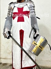 Wearable Medieval Crusader Suit of Armor Templar Knight Battle Steel Cosplay SCA