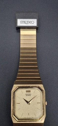 Rare Vintage Seiko Salesmen Sample 7430-5409 Mens Tank Watch Gold Tone **Read**