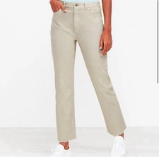 LOFT Khaki High Waist Straight Crop Pants | 26/2