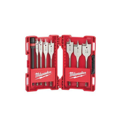 Milwaukee Tool 49-22-0175 Flat Boring Bit 6'' Universal Set - 8Pc