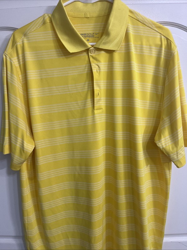 Nike Golf Tour Performance Polo Dri Fit Neon Yellow  Size Large Mens Polo Shirt