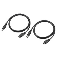 PS/2 Mouse and Keyboard Extension Cable 6P 3.28 Feet Male to Female 2Pcs,Black