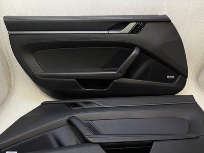 2020-2025 PORSCHE 992 911 DOOR CARD SET LEATHER BLACK + INLAYS