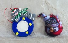 Gray Cat Christmas Ball Gray Kitten Acrylic Ornaments YOU CAN PERSONALIZE ONE