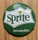 Rare 1960’s Vintage 16” European GERMAN Sprite Cola Porcelain Button Sign
