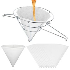 12 Pcs Maple Syrup Filter Set Includes 9.4 Inch Deep Stainless Steel Fryer Oi...