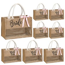 8 PCS Bachelorette Beach Bag Bridal Party Tote Bride Tribe Gifts PVC Window
