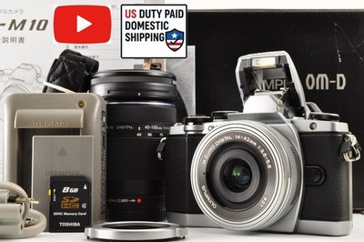 [US Duty Paid] OLYMPUS OM-D E-M10 Mirrorless Camera w/ 14-42mm 40-150 Lens USA