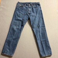 Calvin Klein Standard Straight Jeans Mens 34x30 Blue Denim Classic Fit Pant