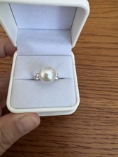 Handmade Freshwater Pearl Ring 11-12mm Strong Luster 925 Sterling Silver Clove