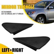Pair Black Car Side Mirror Corner Triangle Cover Trim For Toyota Rav4 2009-2012