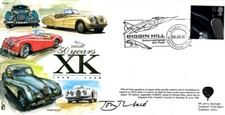 AS1 Jaguar XK 50 years car RAF cover with Jaguar stamp and signed artist 