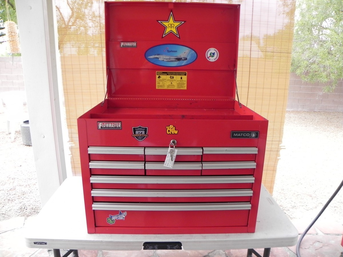 Vintage Matco MB651 EE Series 9 Drawer Heavy Duty Top Chest Red