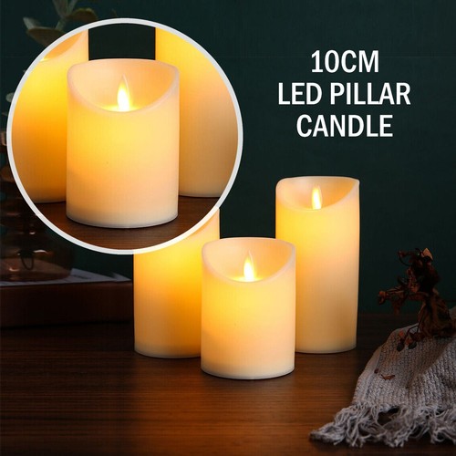2 x Flameless LED Pillar Candles Battery Operated Flickering Candle 10cm AU - Picture 8 of 10