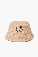 FOREVER 21 Embroidered Hello Kitty Bucket Hat Taupe One Size NEW W TAG