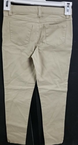 🌰 Cat & Jack Skinny Adjustable Waist Girls Size 6x. Khaki / Tan NEW - Picture 2 of 2