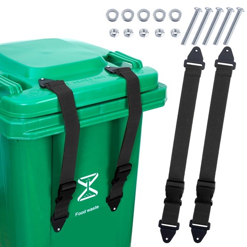 Trash Can Locks For Animals, 2 Pack Adjustable Garbage Can Locks With Reflective