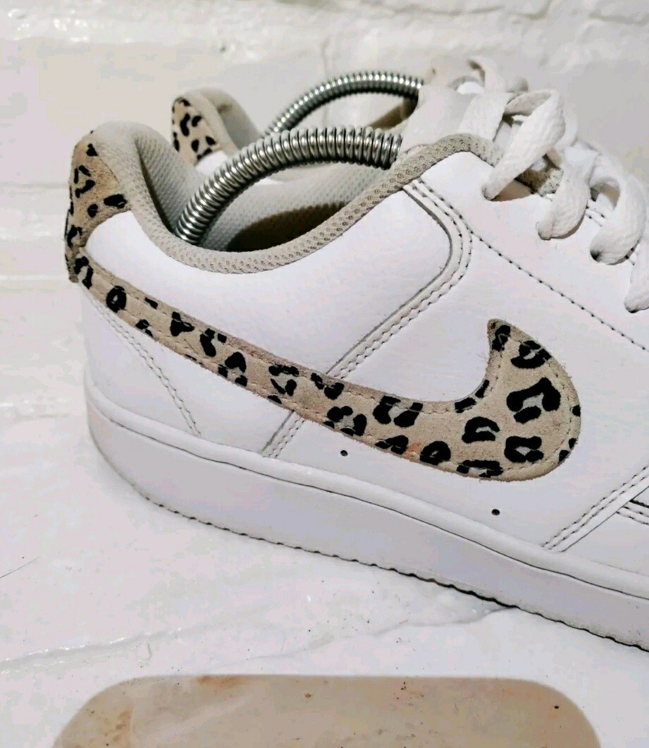 Nike Court Vision Low Cheetah Print Shoes Nike Nike Womens White