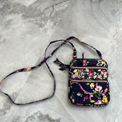 ショルダーバッグ Vera Bradley Iconic Mini Hipster Vera Bradley Mini Hipster Crossbody RIBBONS Winter 2012 Navy Blue
