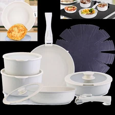 17Pc Nonstick Induction Cooking Kitchen Cookware Set Fast Even Heating Pots Pans